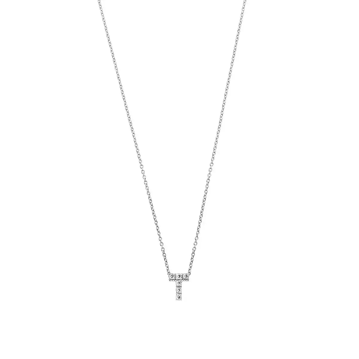 Letter halskæde m. Zircon, sølv – Ægte håndværk fra Dirks Jewellery