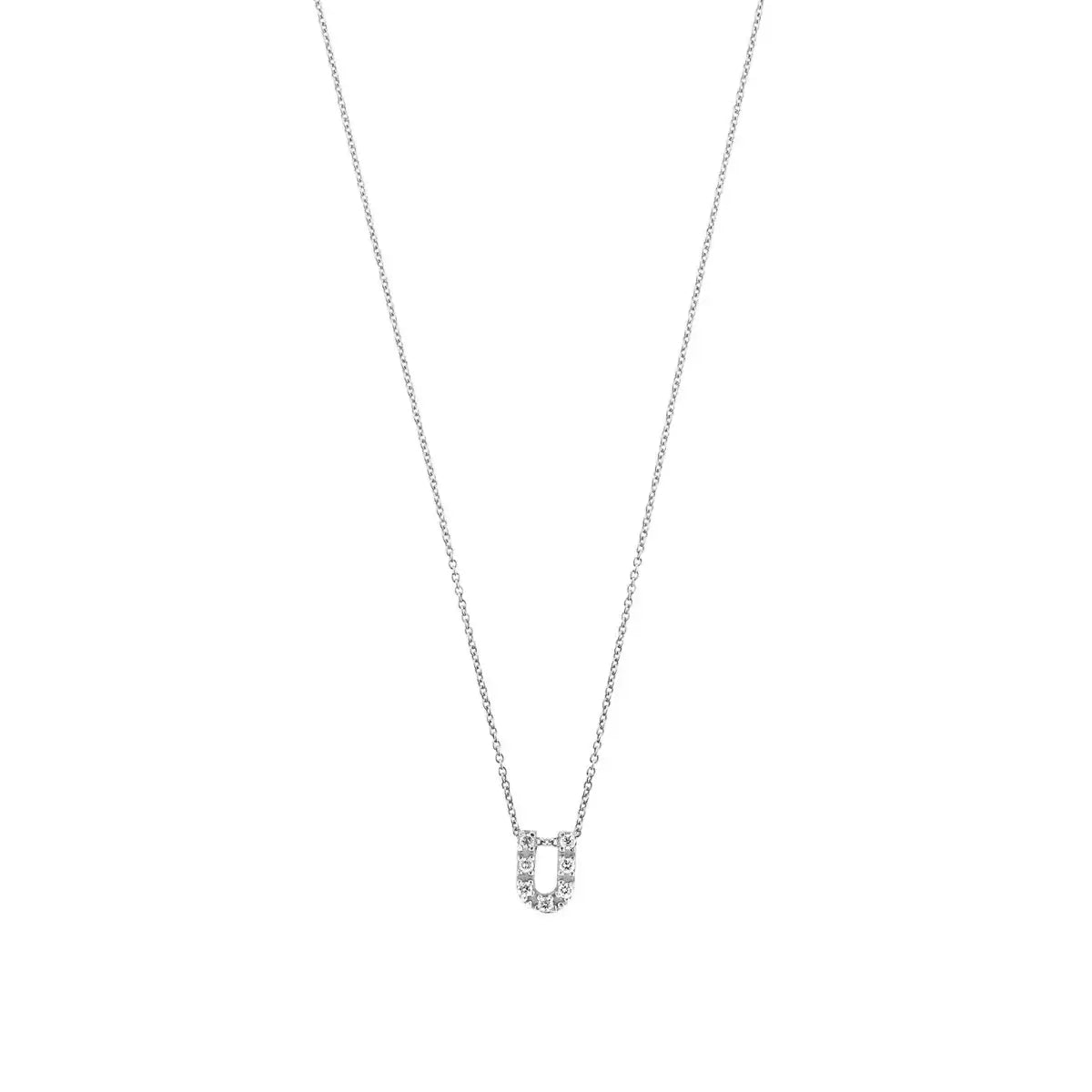 Letter halskæde m. Zircon, sølv – Ægte håndværk fra Dirks Jewellery