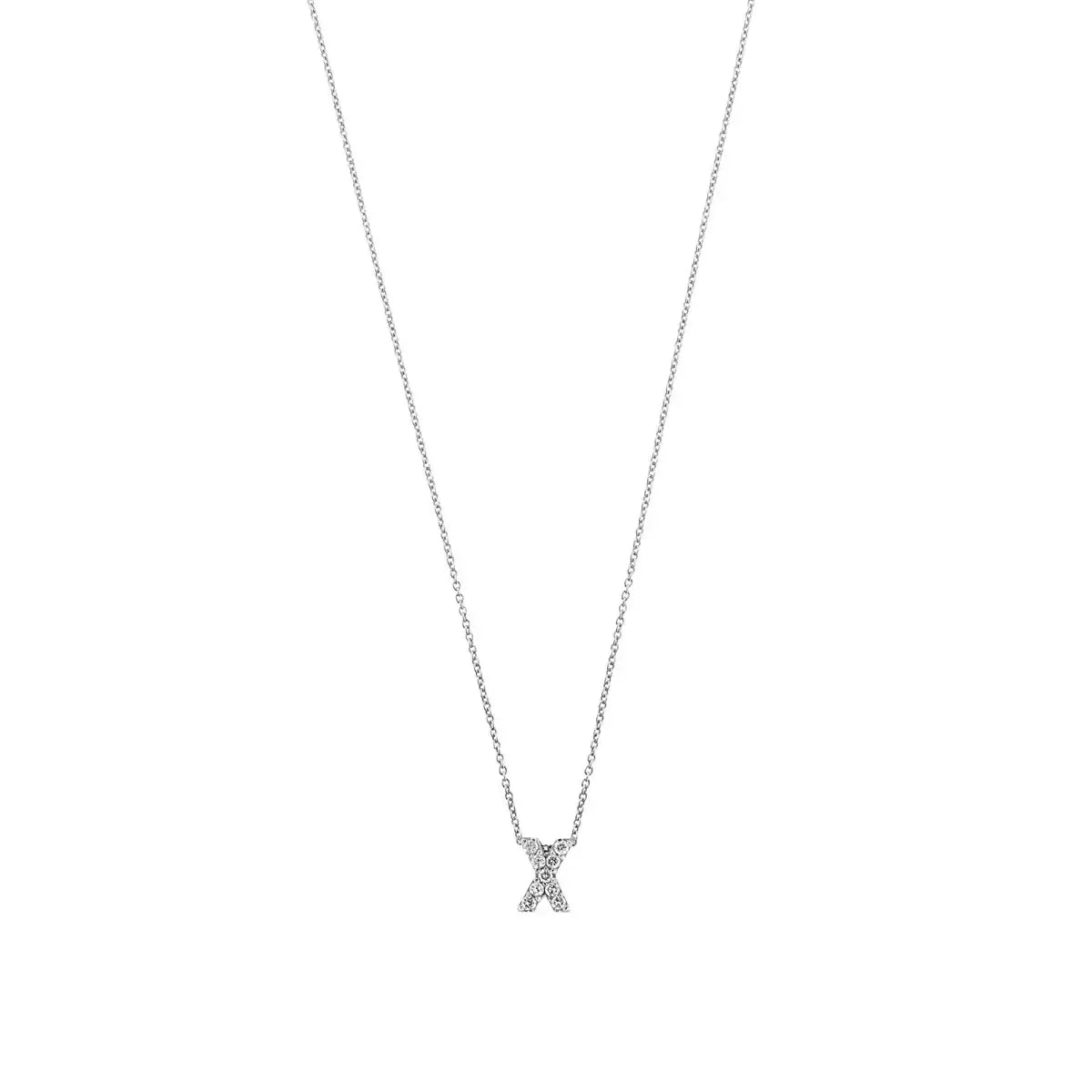 Letter halskæde m. Zircon, sølv – Ægte håndværk fra Dirks Jewellery