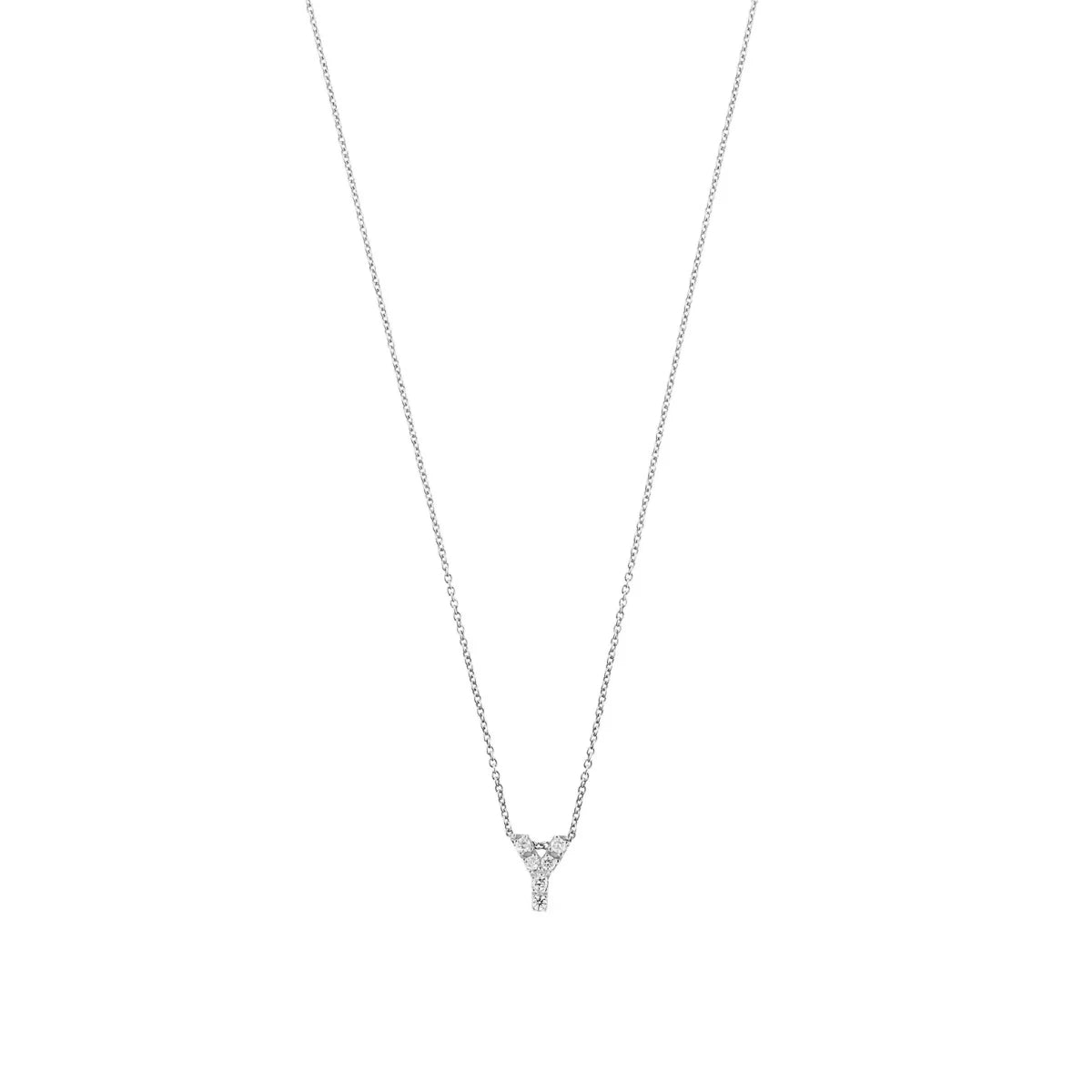 Letter halskæde m. Zircon, sølv – fra Mesh | Dirks Jewellery