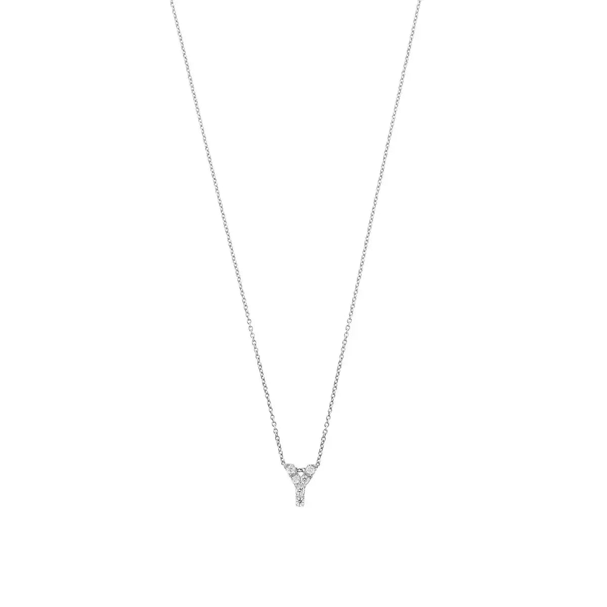 Letter halskæde m. Zircon, sølv – Ægte håndværk fra Dirks Jewellery