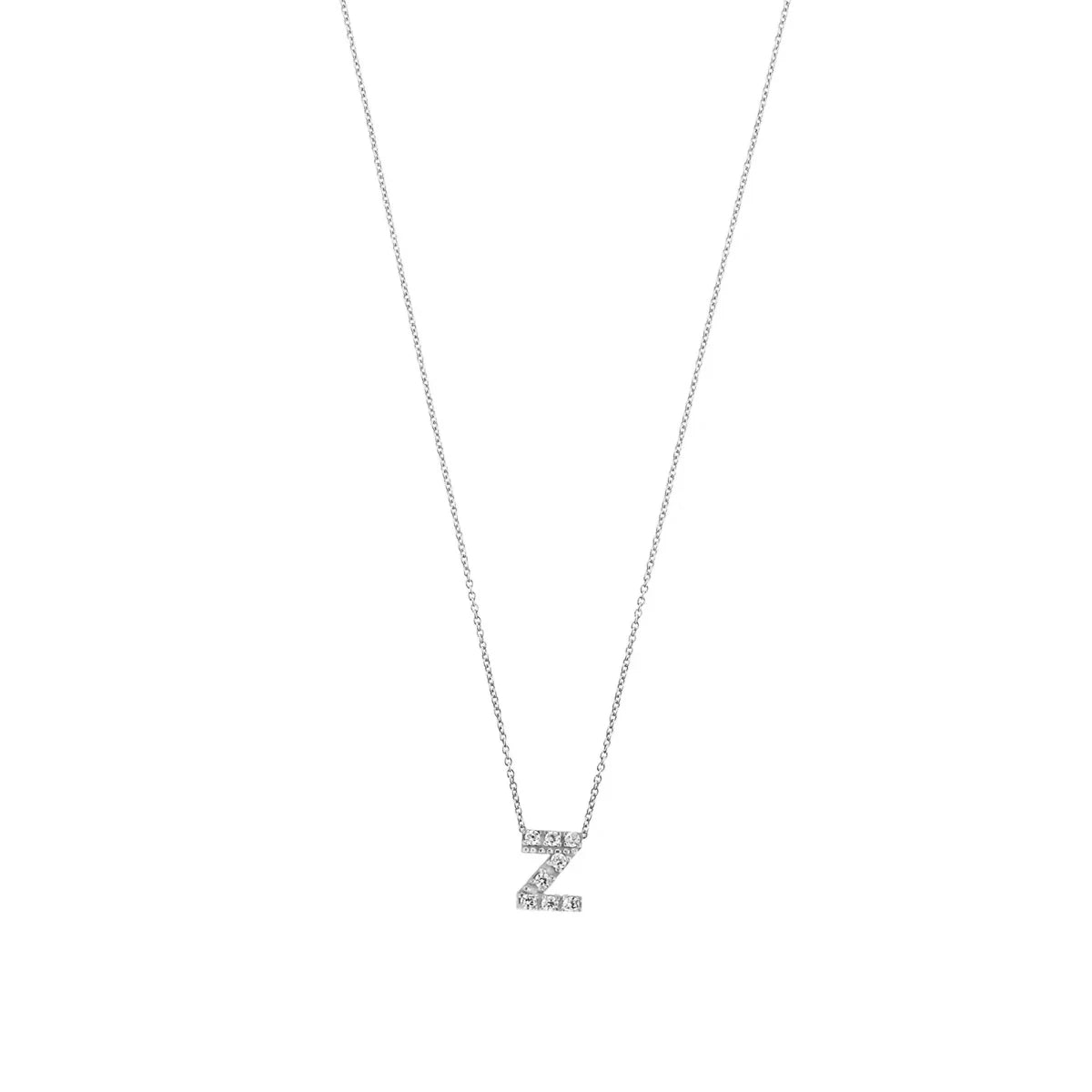 Letter halskæde m. Zircon, sølv – fra Mesh | Dirks Jewellery