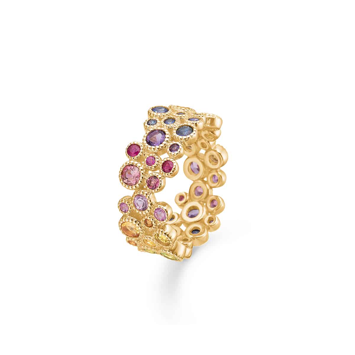 Luxury Rainbow 14k guldring m sten – fra Mads.Z | Dirks Jewellery