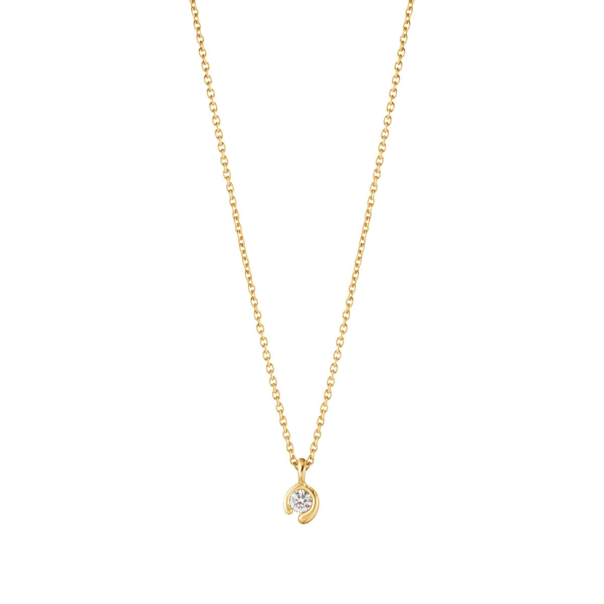 Mercy Solitaire Halskæde 18KYG 0,05ct dia. – Ægte håndværk fra Dirks Jewellery