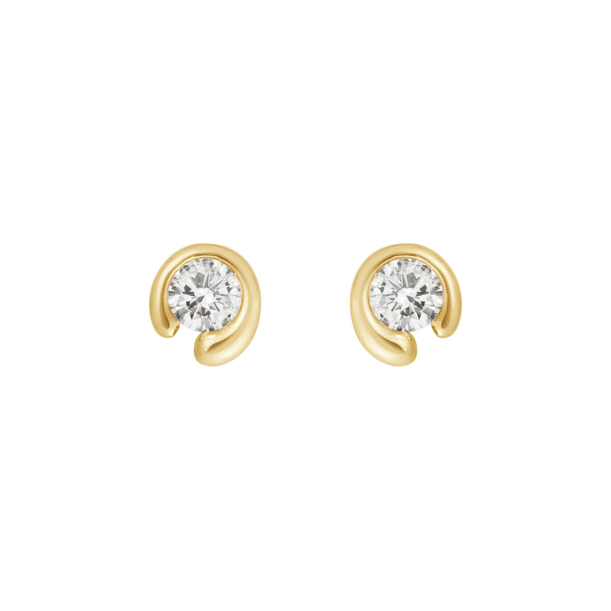 Mercy Solitaire ørestikker 18KYG m. 0,20ct dia. – Ægte håndværk fra Dirks Jewellery