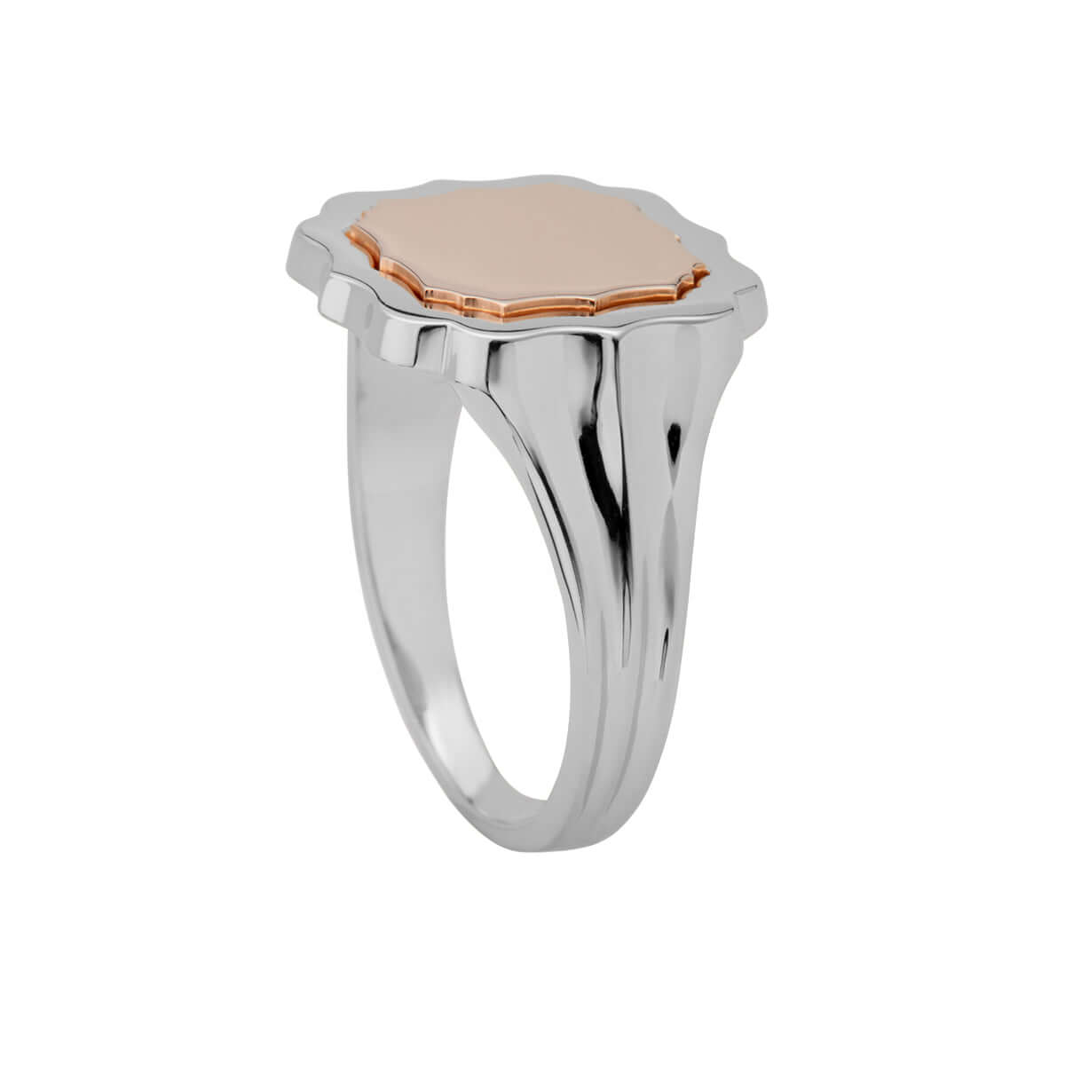 Mirror, sølvring m. 14K rosaguld – Ægte håndværk fra Dirks Jewellery