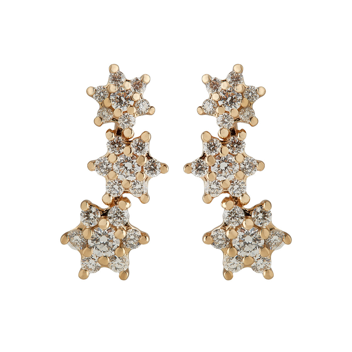 My star trio ørestikker 14K guld m. brillanter – fra Dirks Jewellery | Dirks Jewellery