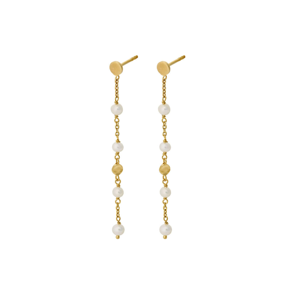 Ocean pearl ørekæde, forg. – Ægte håndværk fra Dirks Jewellery