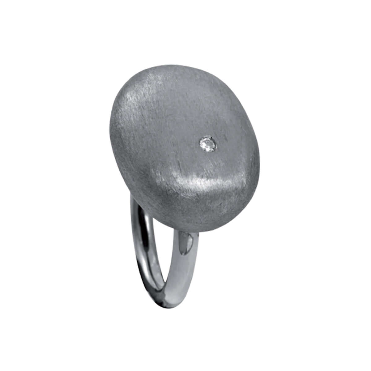 Pebble Ring Rhodineret Sølv – Ægte håndværk fra Dirks Jewellery