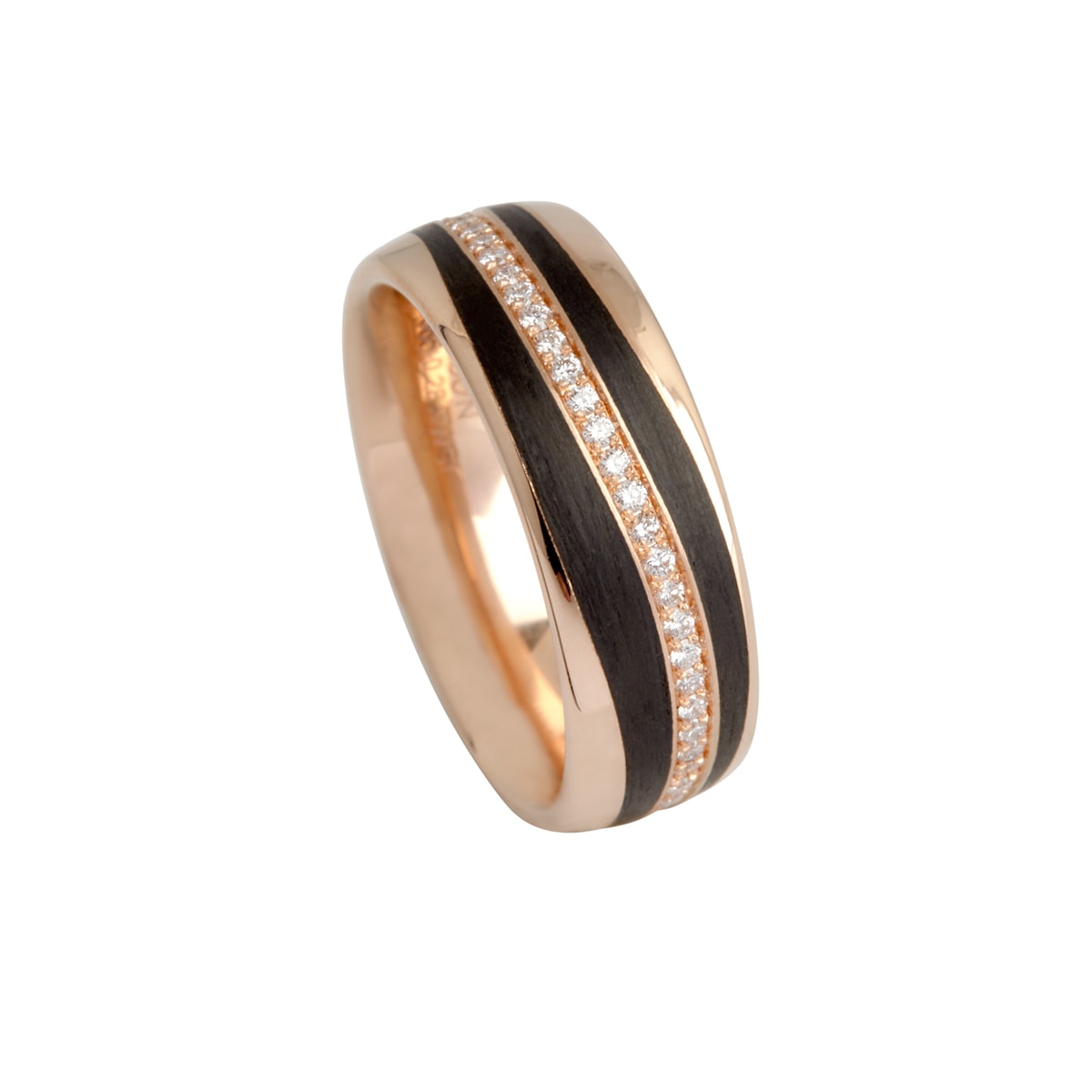 Vielsesring 14K Rosa m. carbon – fra Dirks Jewellery | Dirks Jewellery