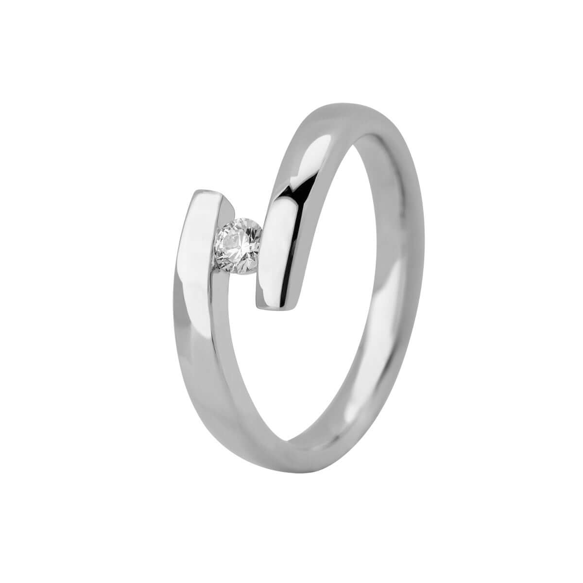 Close, 14K hvidguldsring m. brill – Ægte håndværk fra Dirks Jewellery