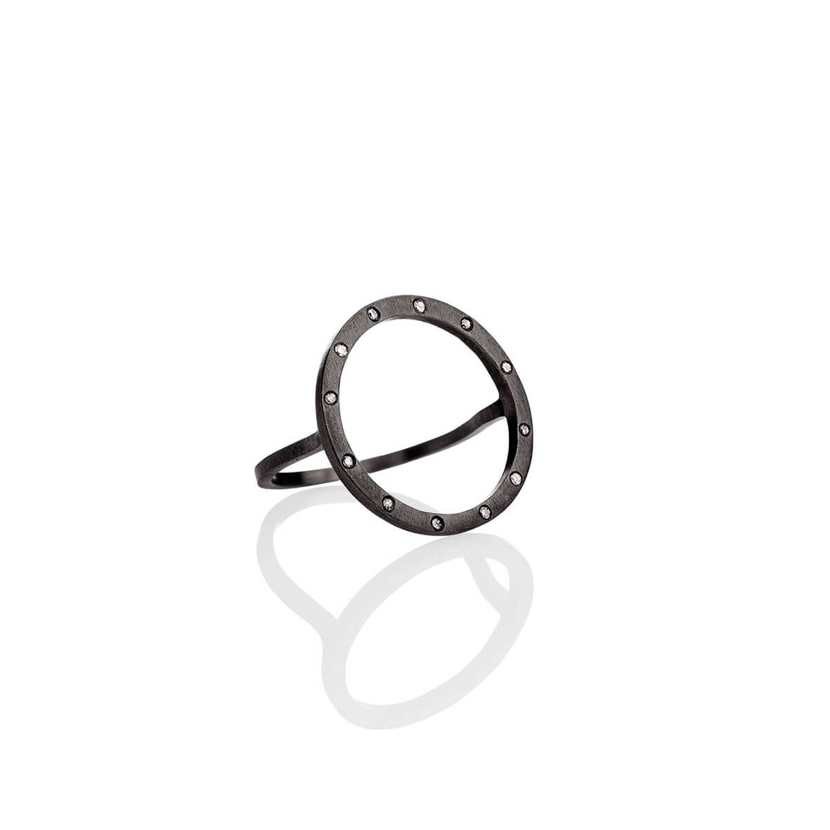 Cosmos Plus Ring Rhodineret Sølv – Ægte håndværk fra Dirks Jewellery