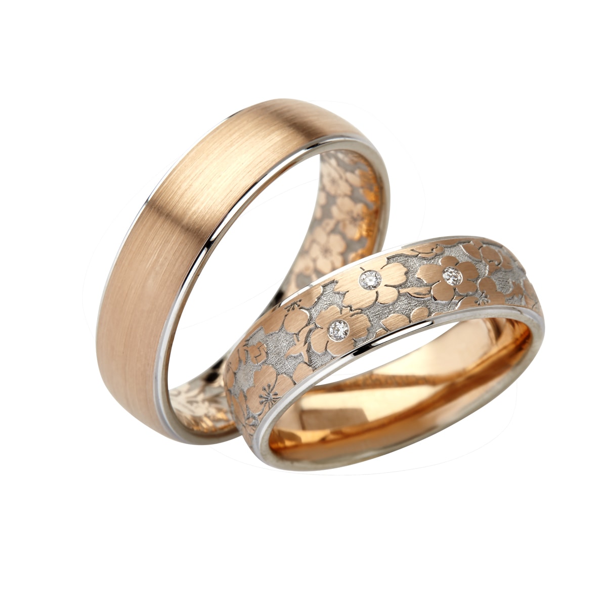 Vielsesring, dame 14K rose gold/white gold m. b – fra Dirks Jewellery | Dirks Jewellery