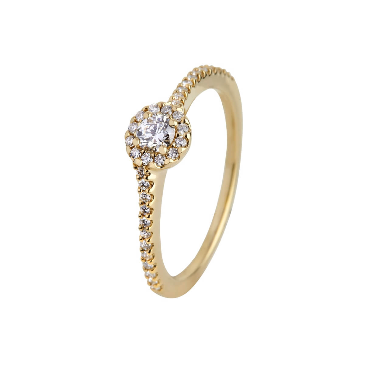 Halo ring, 18K guld m. brillanter – Ægte håndværk fra Dirks Jewellery