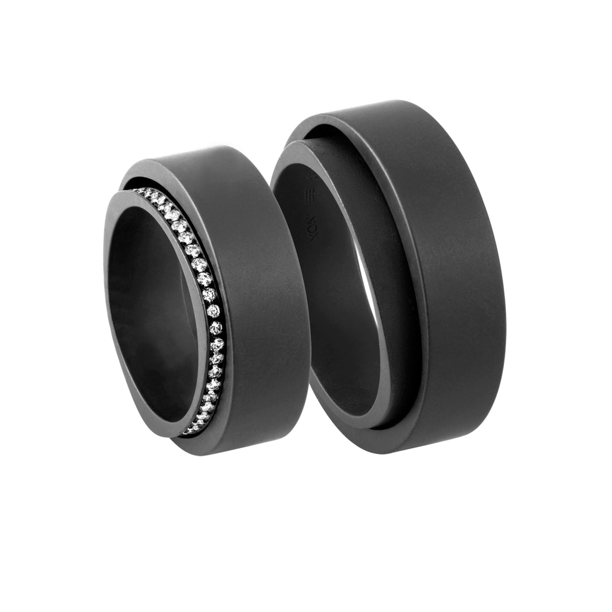 Duet, sorte stålringe – Wedding & Engagement Rings fra Dirks Jewellery | Dirks Jewellery