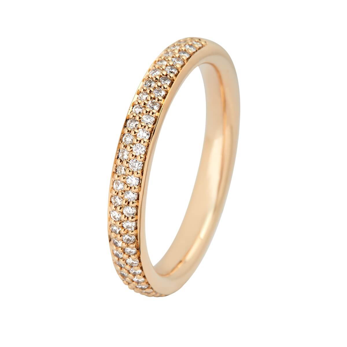 Gracie Square, 14K guldring m. pavé – Ægte håndværk fra Dirks Jewellery