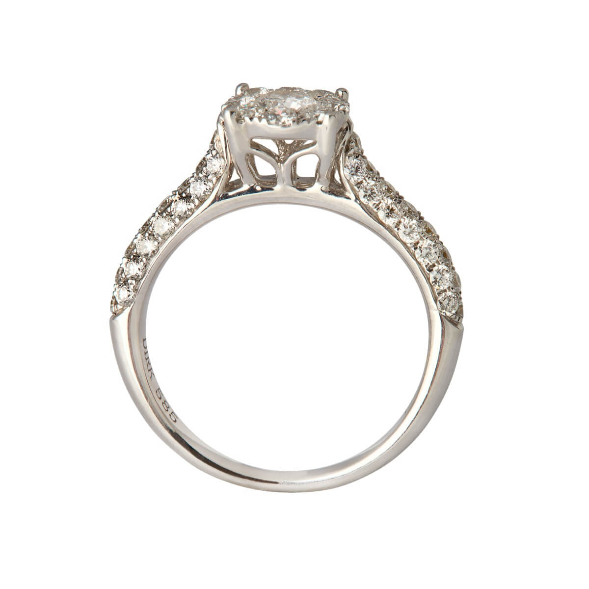 Halo, ring 14K hvg m. brill – Ægte håndværk fra Dirks Jewellery