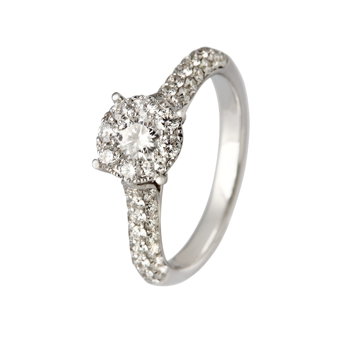 Halo, ring 14K hvg m. brill – fra Dirks Jewellery | Dirks Jewellery