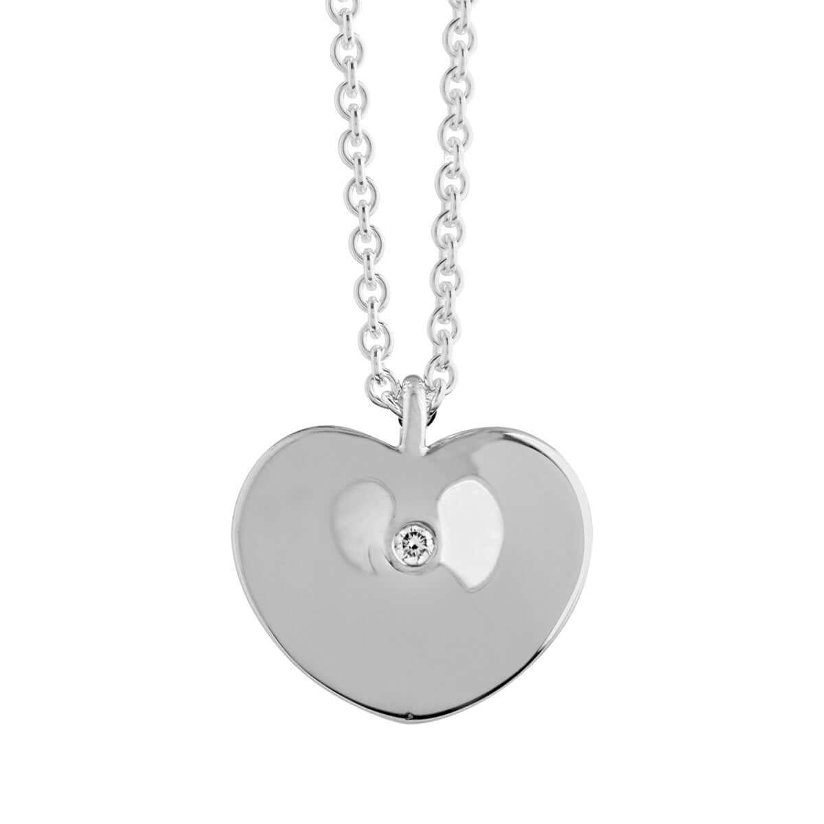 Heart drop vedhæng m. brillant – Ægte håndværk fra Dirks Jewellery