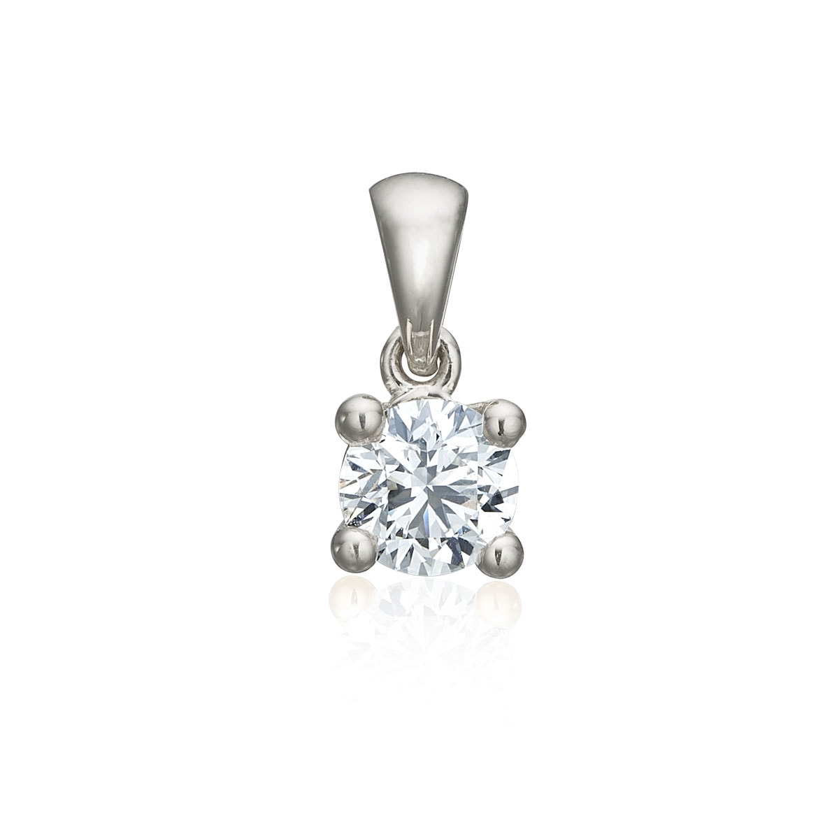 Heart, solitaire vedhæng 18K hvidguld – No discount fra Dirks Jewellery | Dirks Jewellery