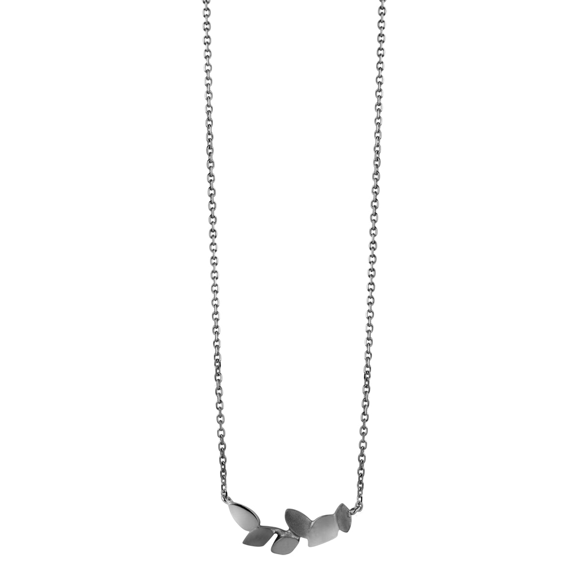Leaves, grårhodineret sølv collier mini. – fra Dirks Jewellery | Dirks Jewellery