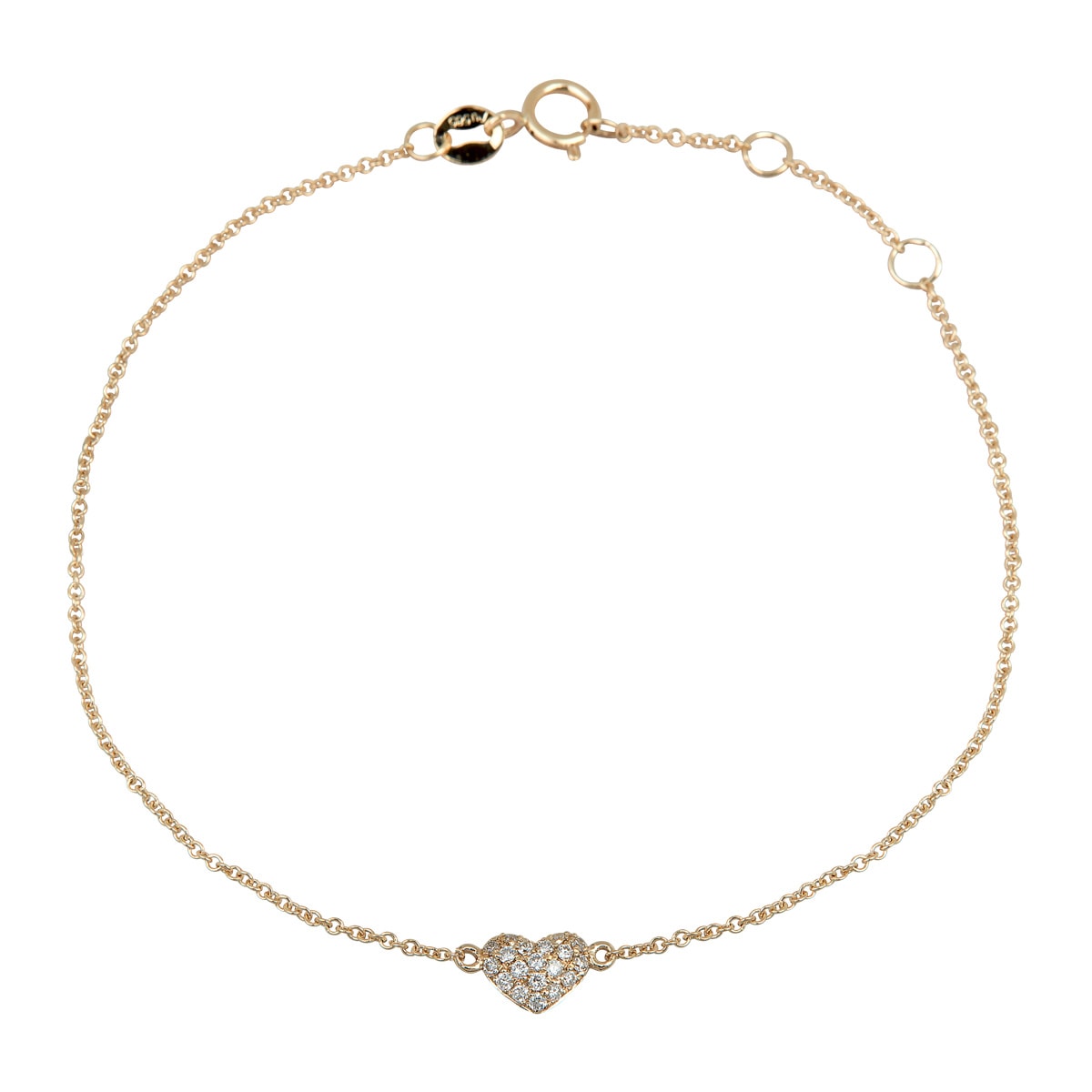 My Heart Hjertearmlænke, 14K guld m. pavé – fra Dirks Jewellery | Dirks Jewellery