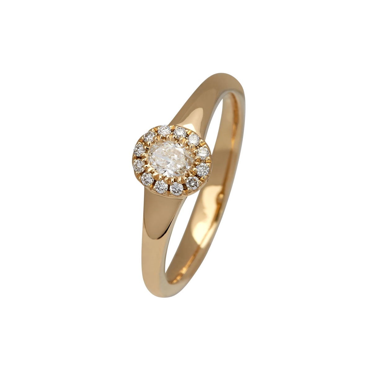 Ouverture, haloring 18K guld m. brillanter+oval di – fra Dirks Jewellery | Dirks Jewellery