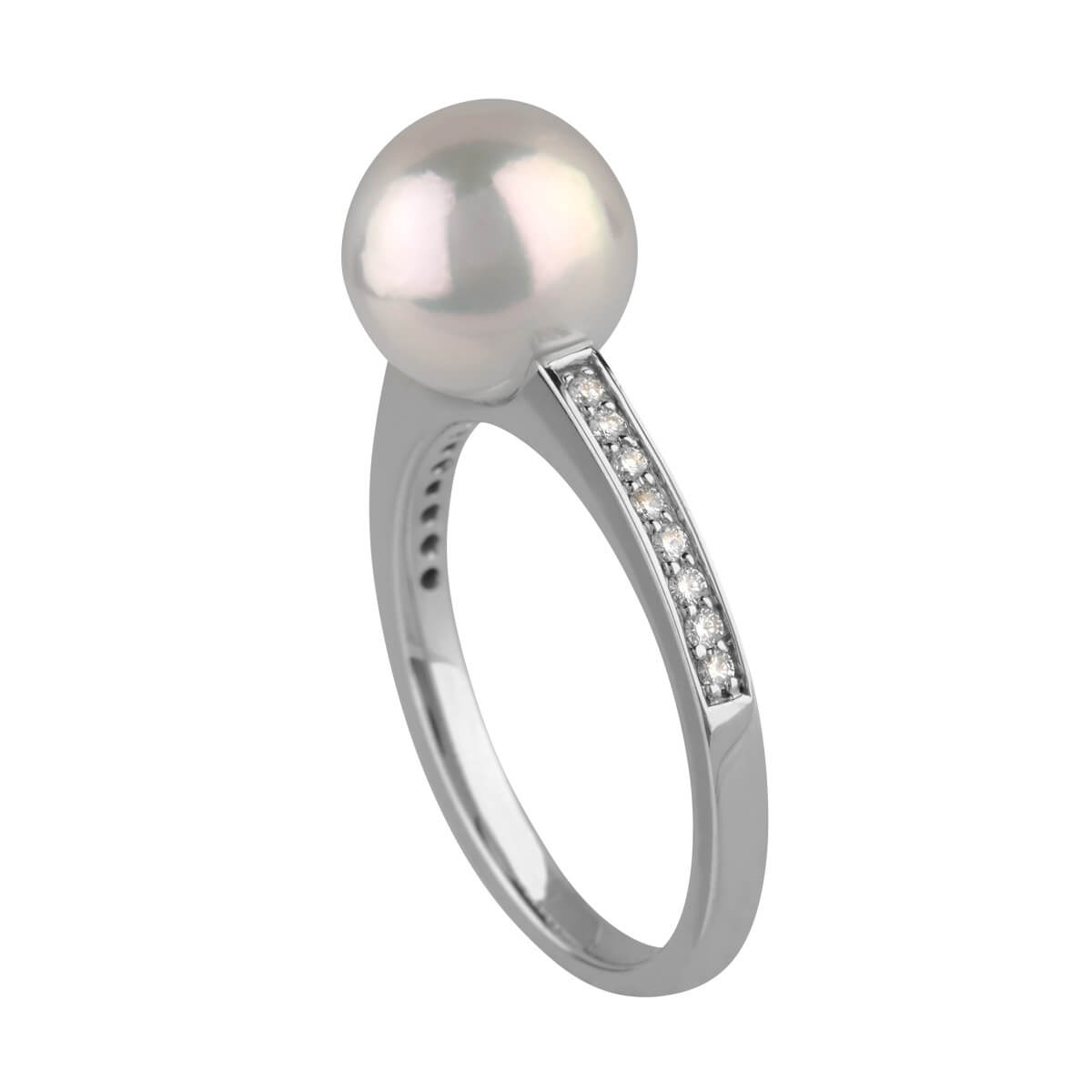 Pacific, ring 14K hvidguld mm. fwp 8,5-9 mm + bril – Ægte håndværk fra Dirks Jewellery