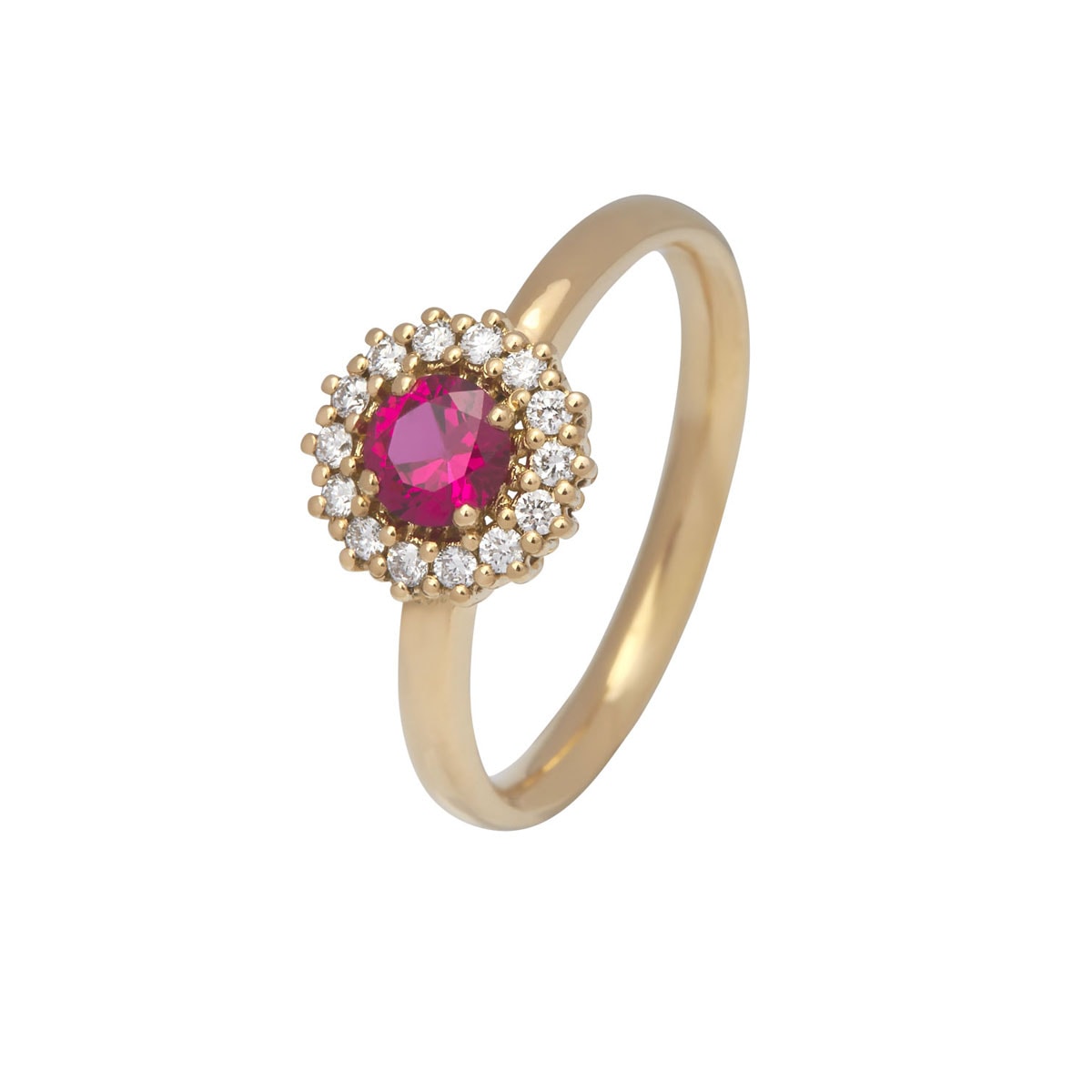 Ruby, 18K guldring m. rubin og brillanter. – fra Dirks Jewellery | Dirks Jewellery