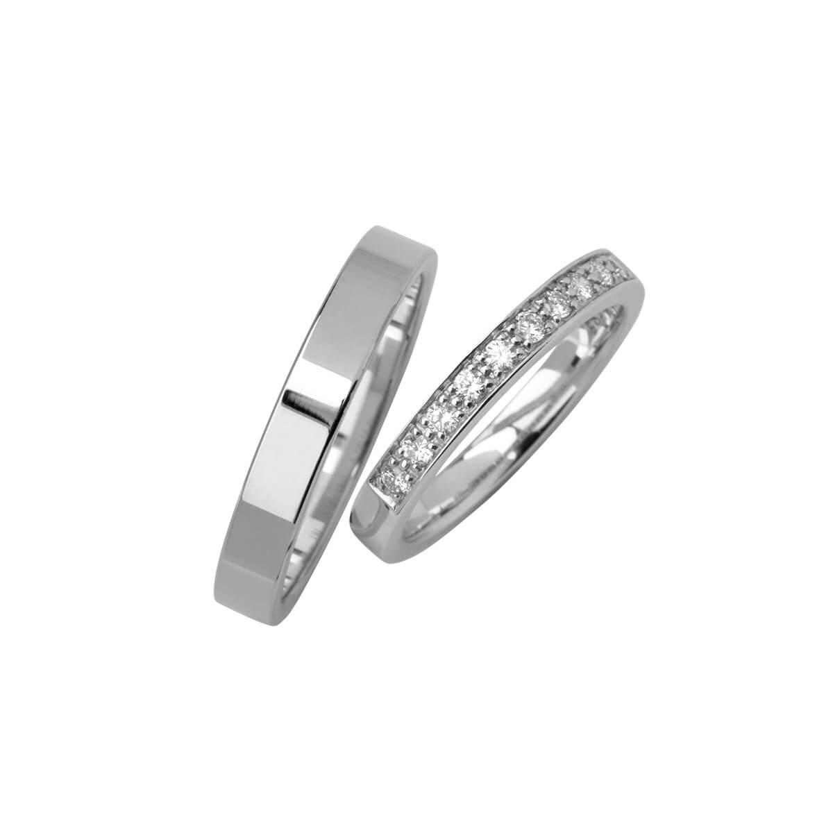 Stack Vielsesringe 14K Hvidguld – Ægte håndværk fra Dirks Jewellery