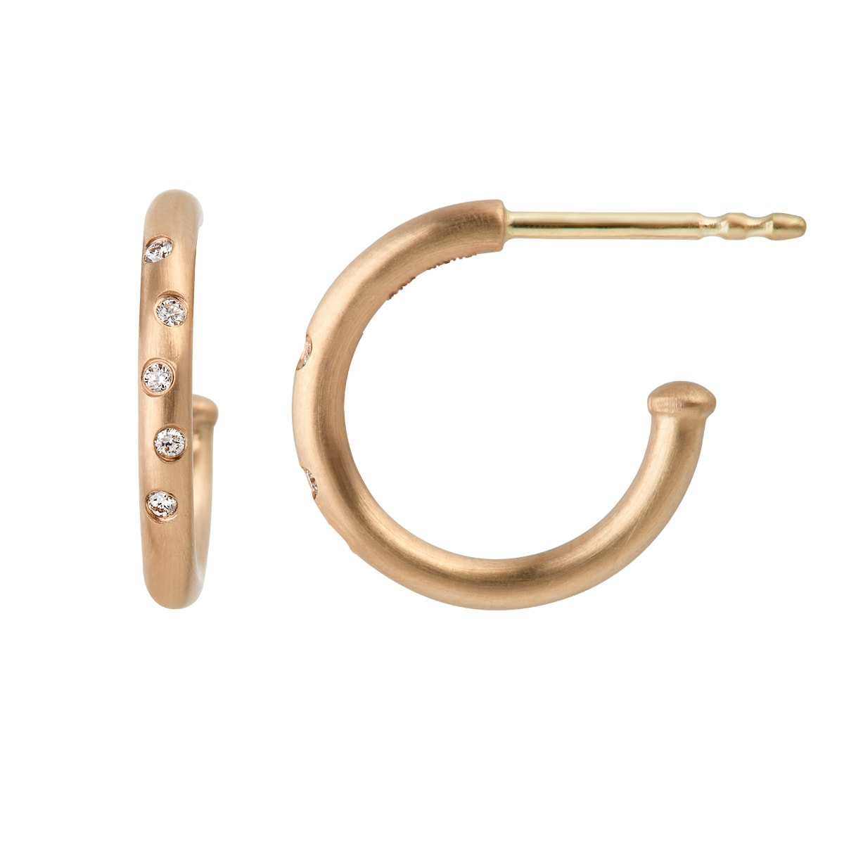 Stardust small, 14K guld halvcreol, massiv m. bril – Hoop Earrings fra Dirks Jewellery | Dirks Jewellery