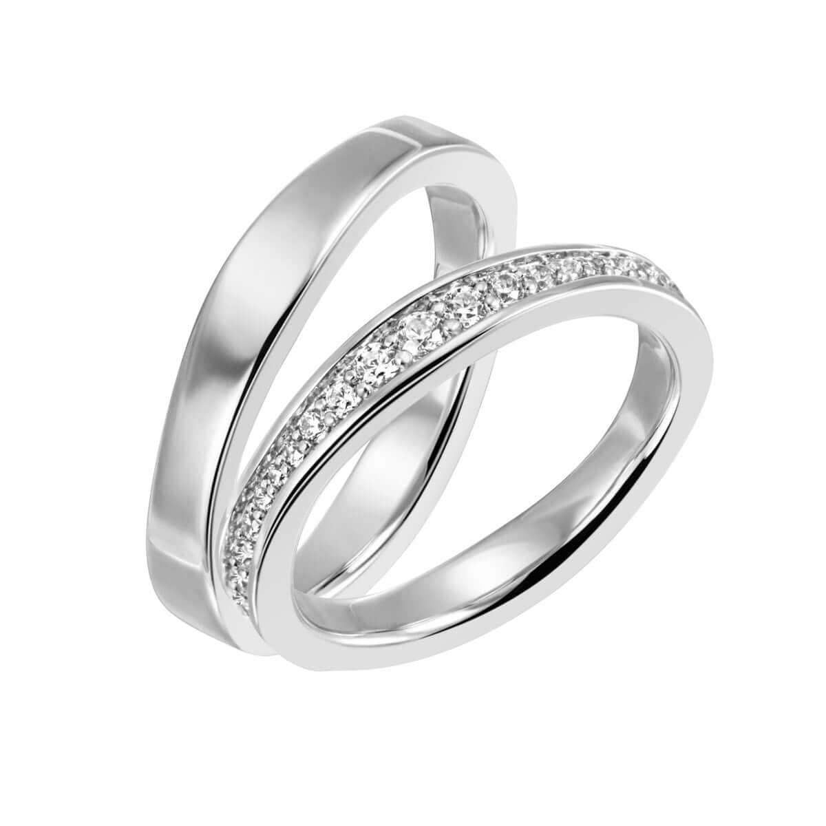 Stellar Vielsesringe 14K Hvidguld – Ægte håndværk fra Dirks Jewellery