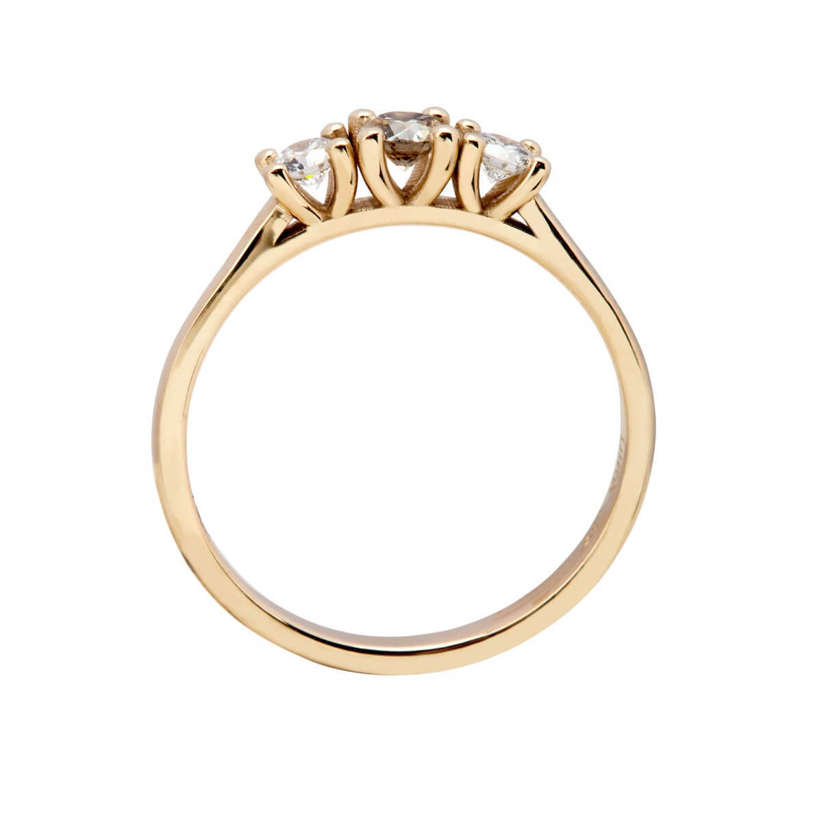 Estrella, 14K guldring m. 3 brillanter – Ægte håndværk fra Dirks Jewellery