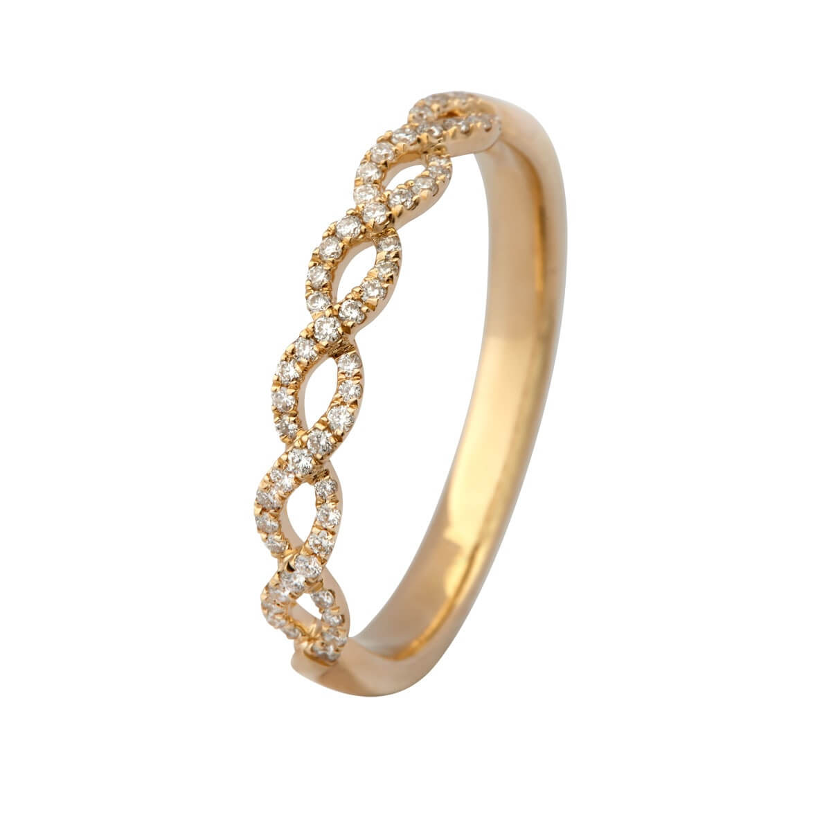 Twisted, 14K guldring m. brillanter – Ægte håndværk fra Dirks Jewellery