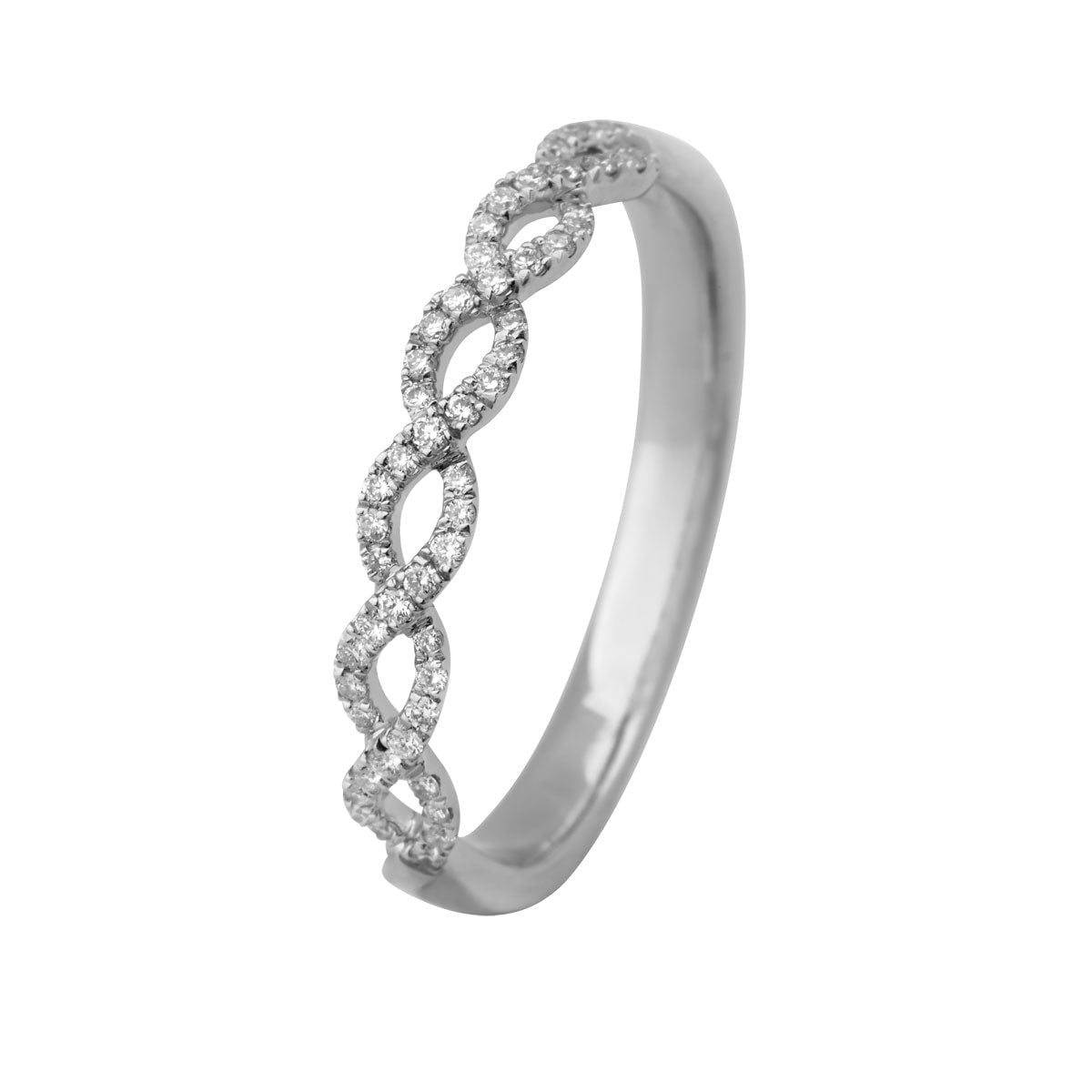 Twisted, 14K hvidguldsring m. brillanter – fra Dirks Jewellery | Dirks Jewellery