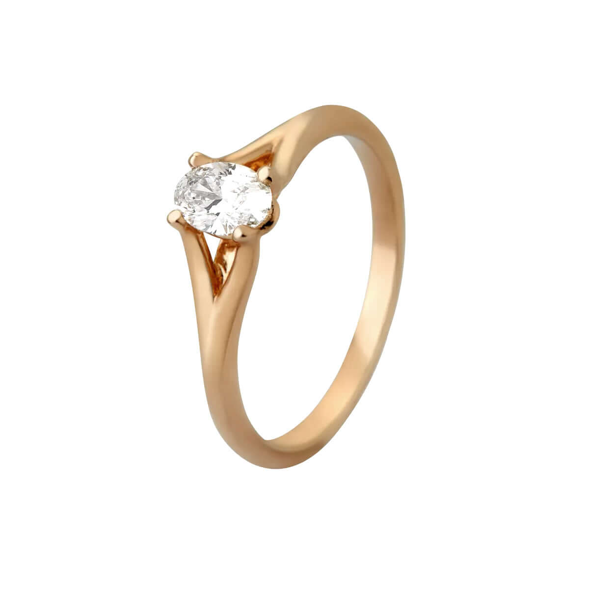 Ring, 14K guld m. oval diamant – Ægte håndværk fra Dirks Jewellery