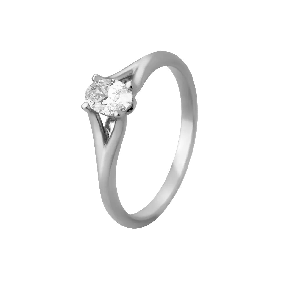 Ring, 14K hvidguld m. oval diamant – fra Dirks Jewellery | Dirks Jewellery