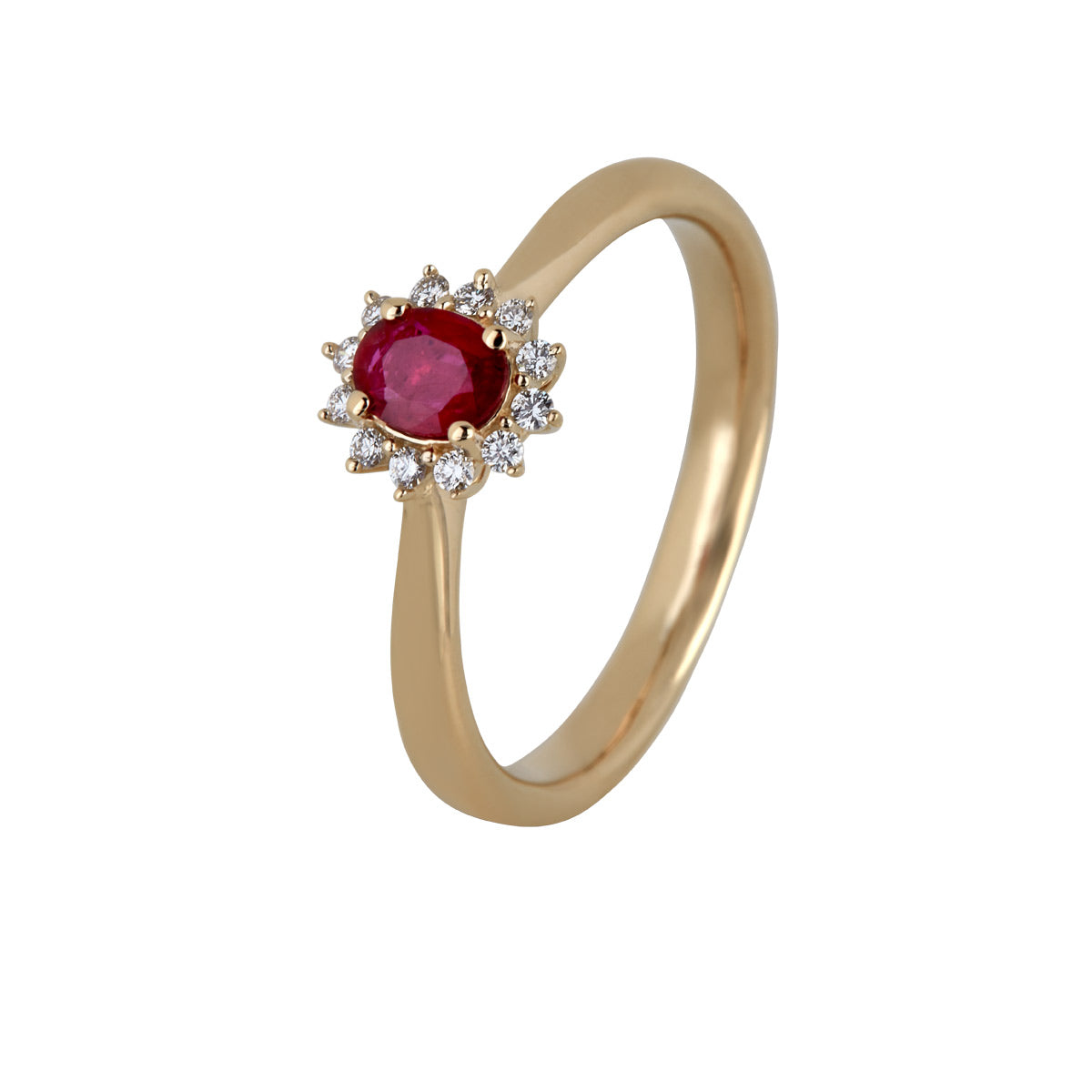 Rosét-ring, 14K guld med rubin og brillanter – fra Dirks Jewellery | Dirks Jewellery