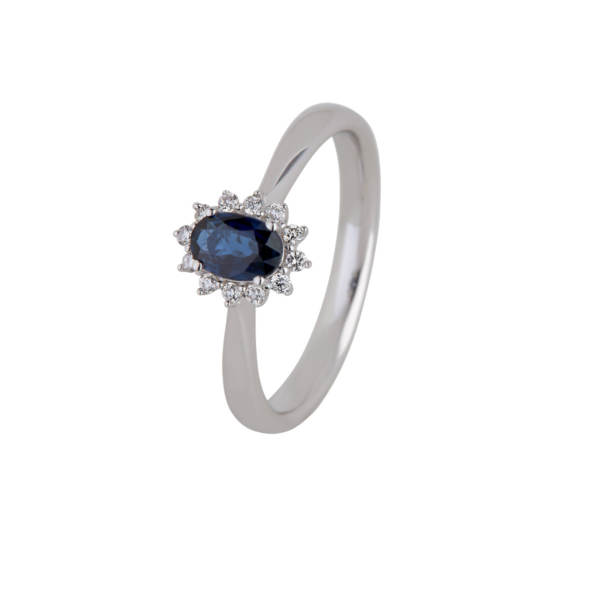 Rosét-ring, 14K hvidguld m. safir og brillanter. – fra Dirks Jewellery | Dirks Jewellery