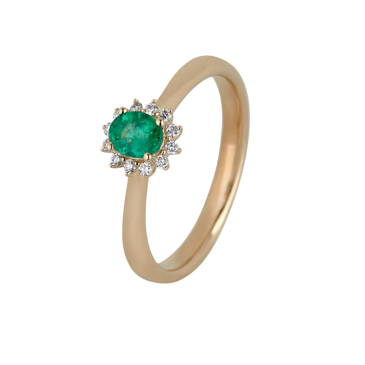 Rosét-ring, 14K guld med smaragd og brillanter – fra Dirks Jewellery | Dirks Jewellery