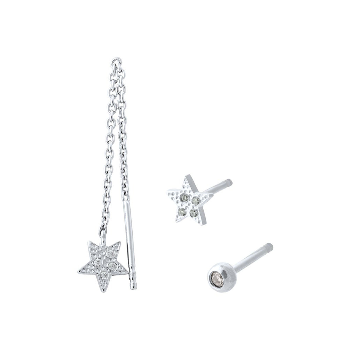 Sparkling star ørestik æske sølv – fra Pernille Corydon | Dirks Jewellery