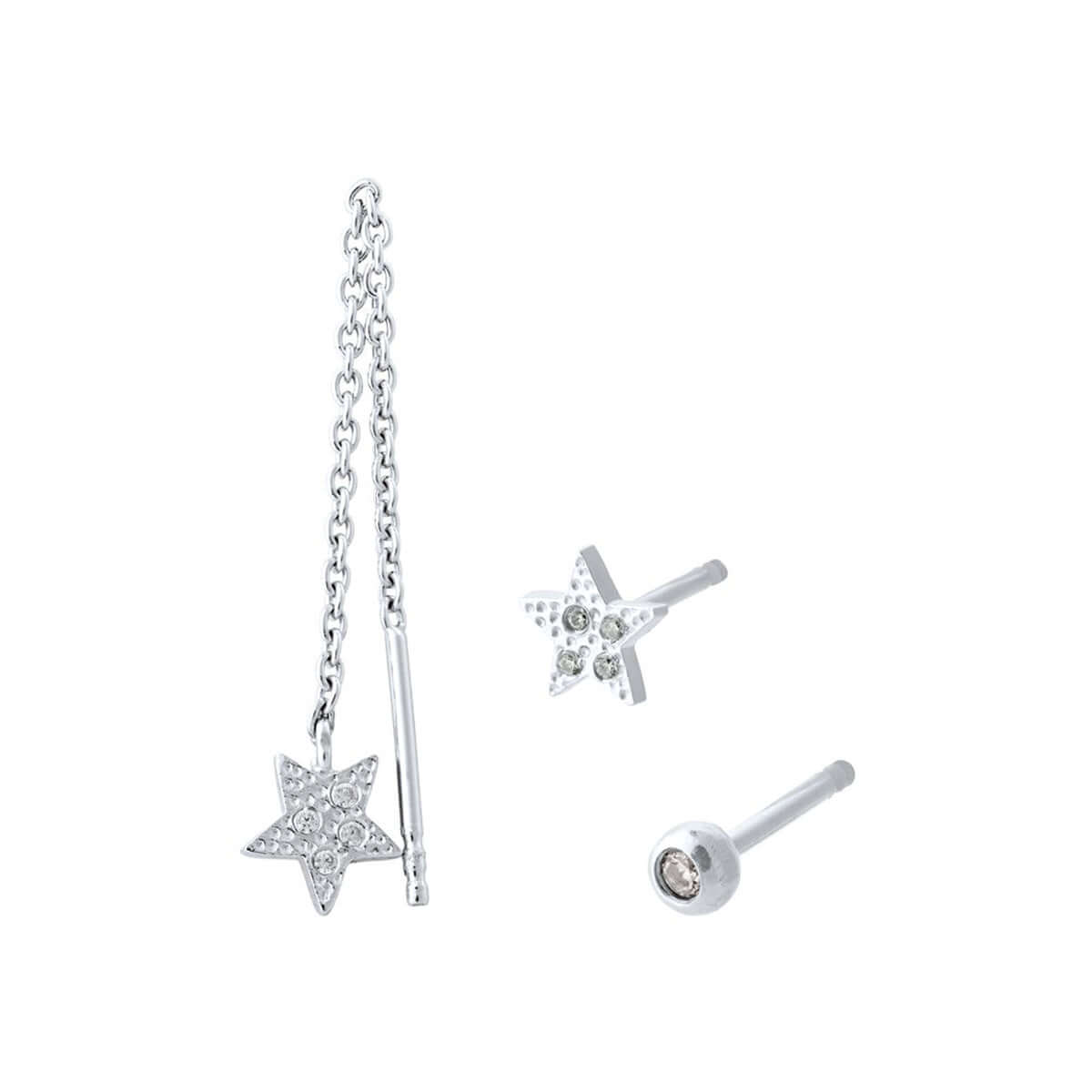 Sparkling star ørestik æske sølv – Ægte håndværk fra Dirks Jewellery