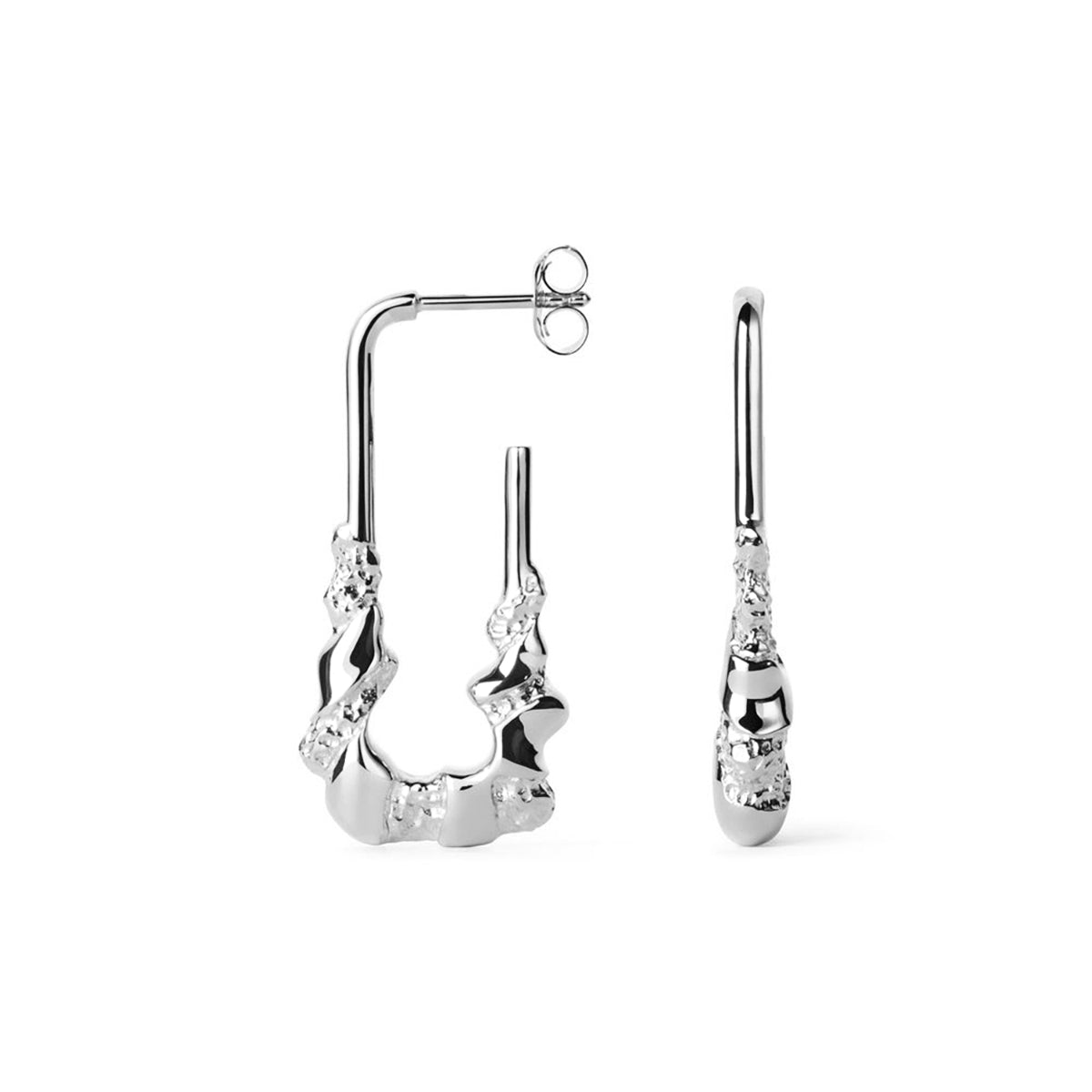 Large Lumina Contrast Earrings, sølv – fra Camille Brinch | Dirks Jewellery