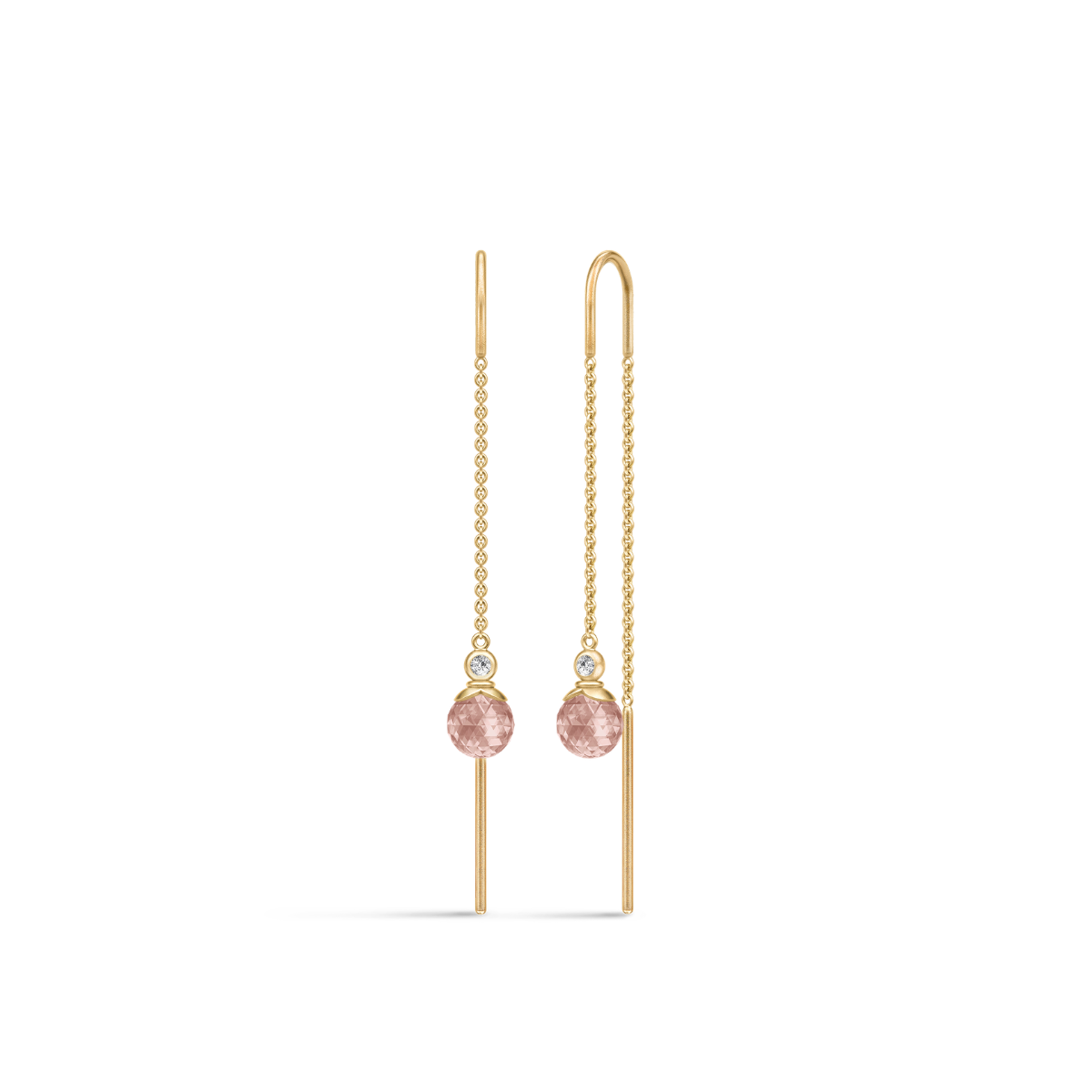 BERRY CHAIN ørehængere Turmalin Rose Crystal
