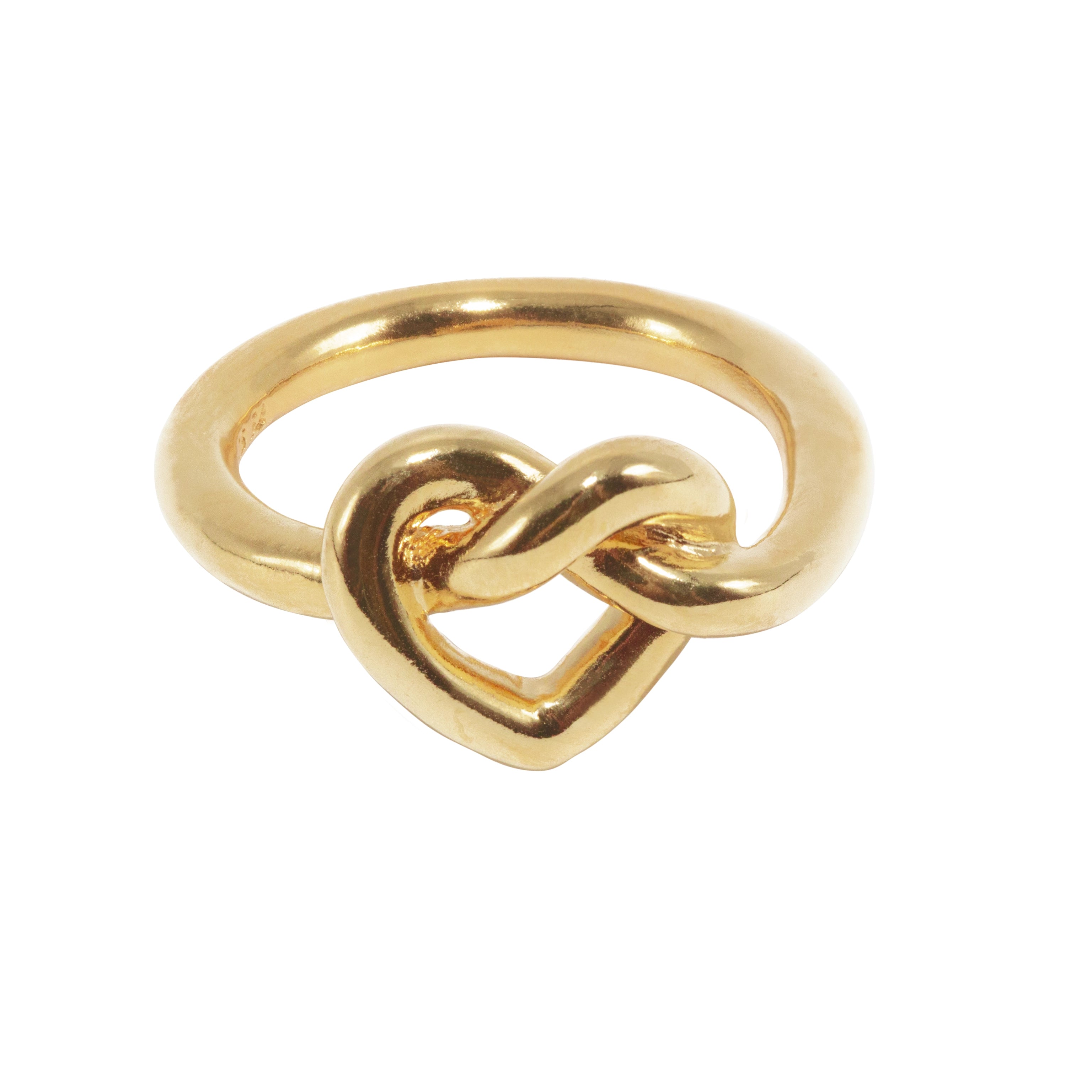 BIG TIED HEART RING FORGYLDT SØLV