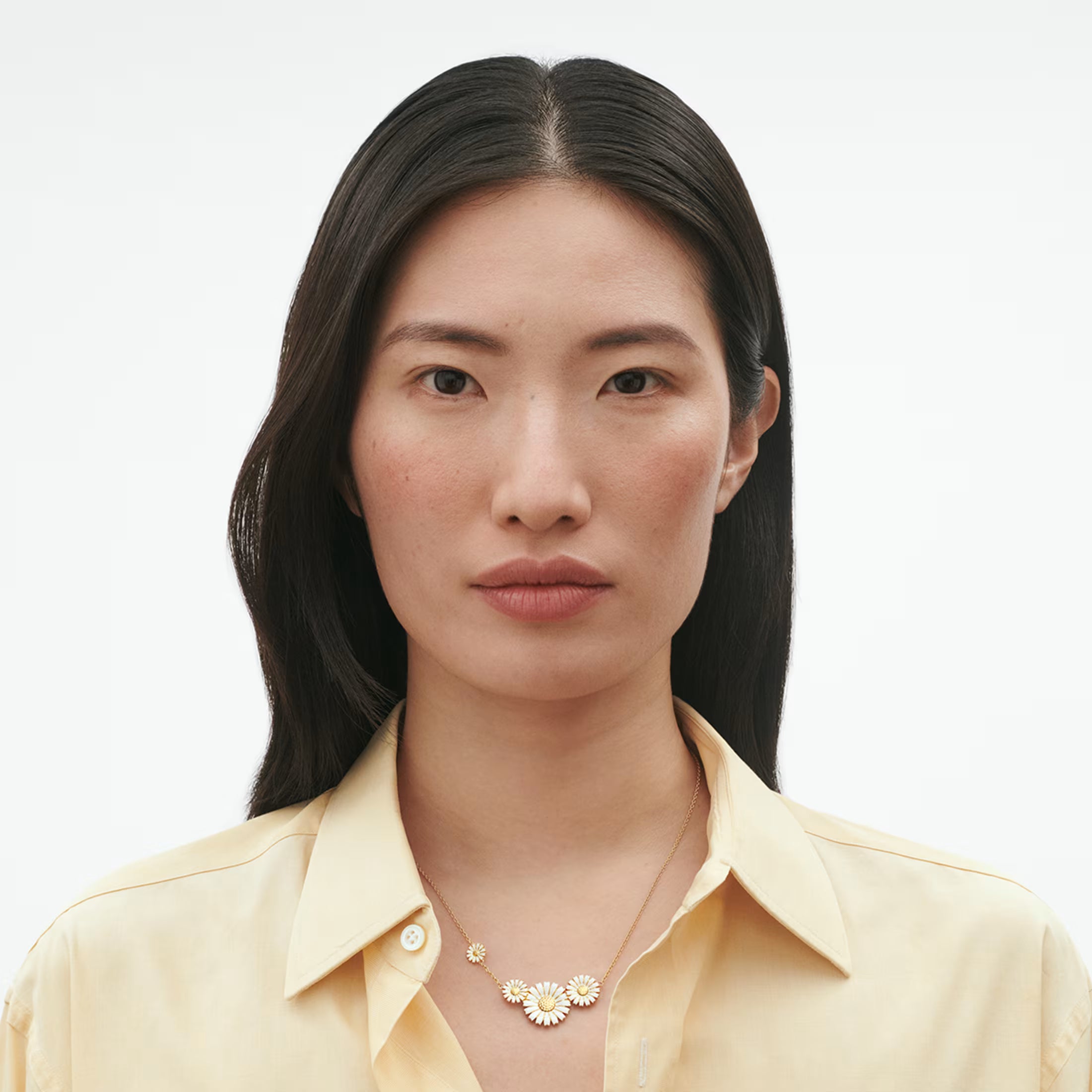 Daisy Halskæde Vedhæng 4 Blomster Sølv