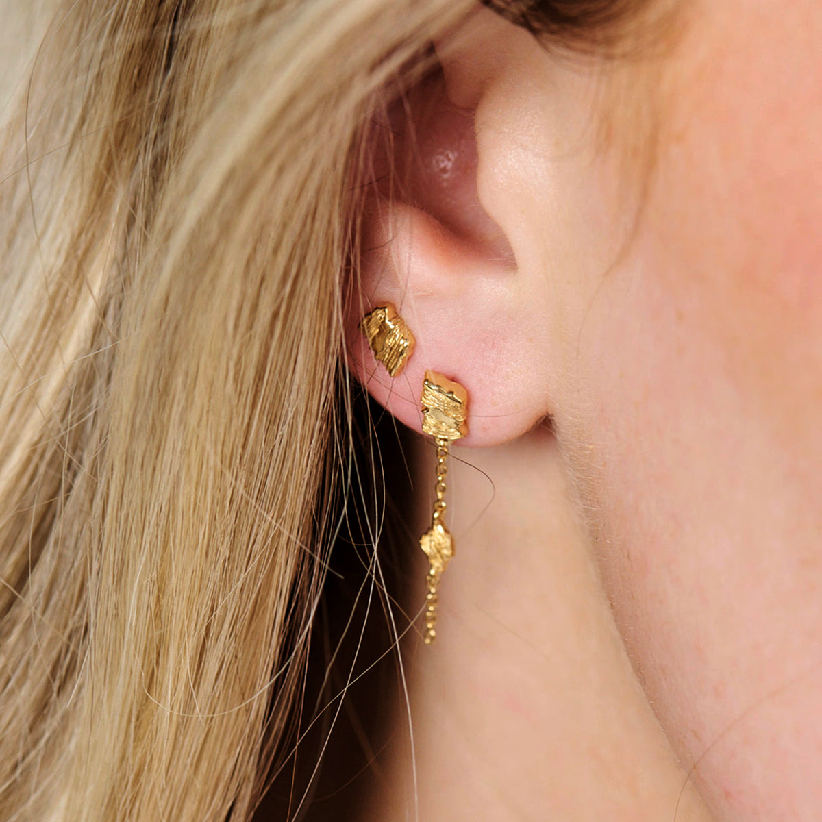 Glacier Ørehængere Forgyldt Sølv