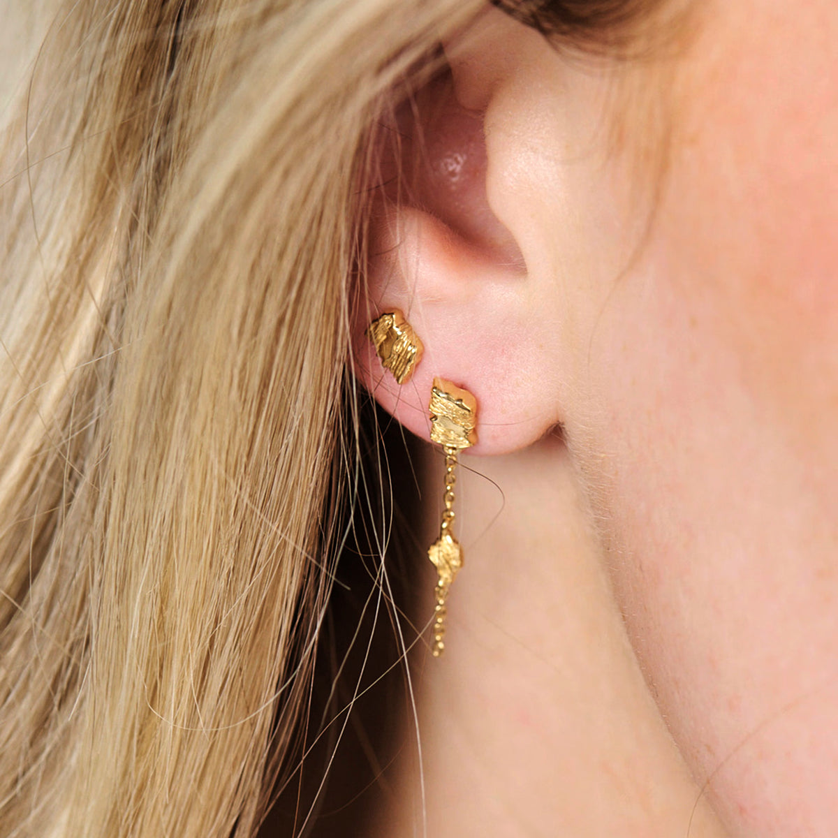 Glacier Ørestikker Forgyldt Sølv