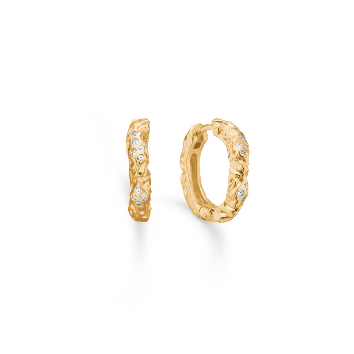 Glint Øreringe Forgyldt Sølv Zirkoner