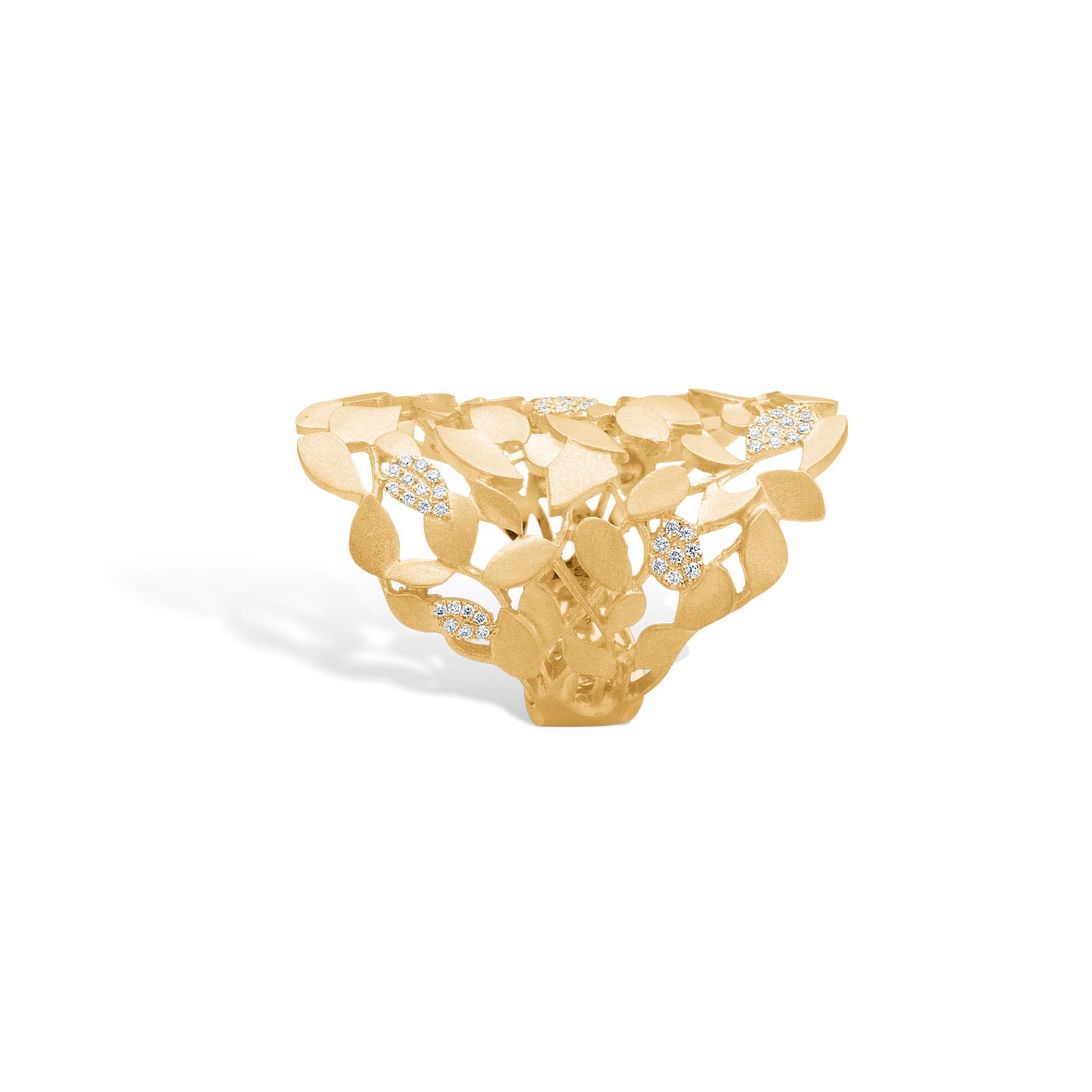 Leaves Large, 14K guld m. pavé blade – fra Dirks Jewellery | Dirks Jewellery